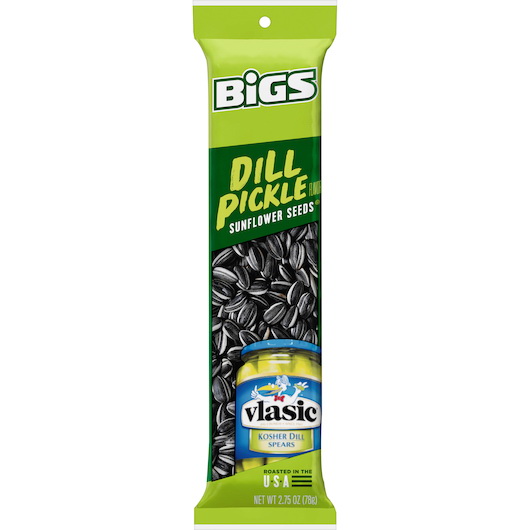 Bigs进口代理批发 Bigs Dill 泡菜葵花籽，2.75 盎司，每箱 6 粒