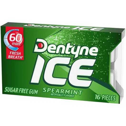 Dentyne进口代理批发 Dentyne 单份留兰香冰口香糖，16 片，每箱 18 片