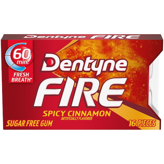 Dentyne进口代理批发 Dentyne Cinnamon Fire 单片口香糖，16 片，每箱 18 片