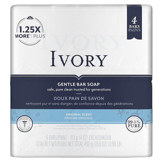 Ivory进口代理批发 象牙色 Simply Bath Bar，15.9 盎司，每箱 18 块