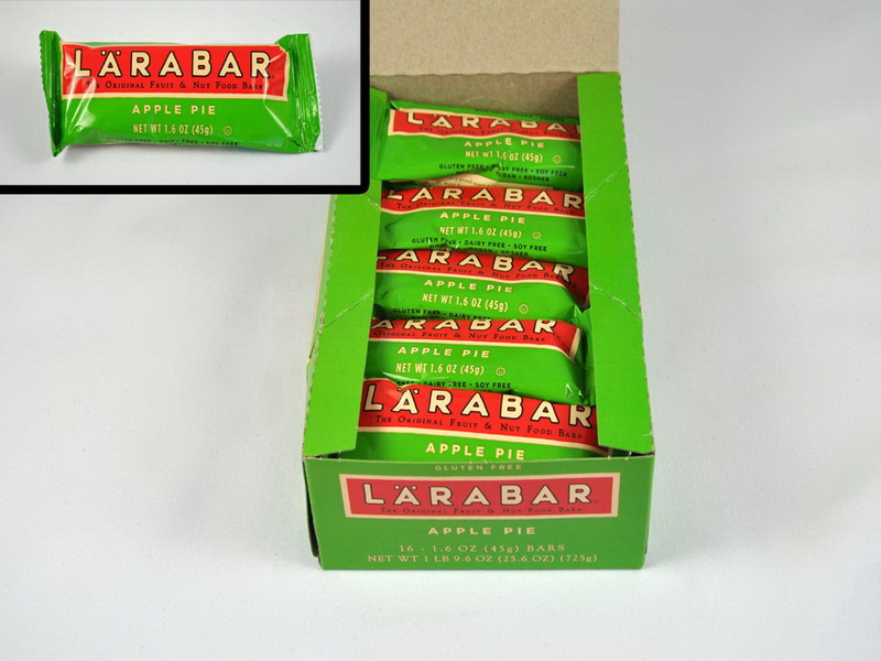 Larabar进口代理批发 Larabar 非转基因不含乳制品纯素不含麸质不含大豆犹太洁食苹果派棒，25.6 盎司，每箱 4 块