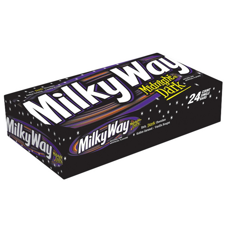 Milky Way进口代理批发 银河午夜单装，1.76 盎司，每盒 24 个，每箱 12 个