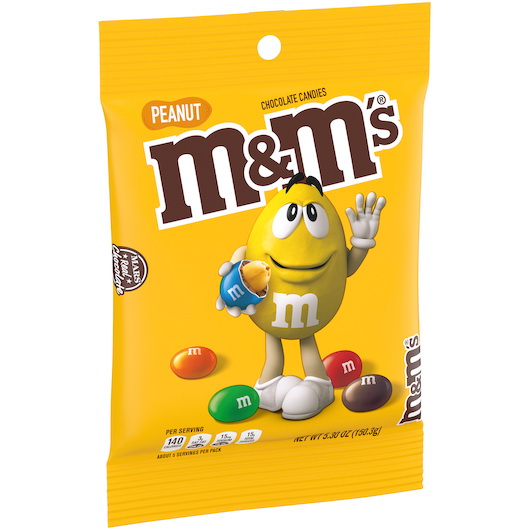 Calories in 12 piece(s) of M&Ms Peanut - Mega.