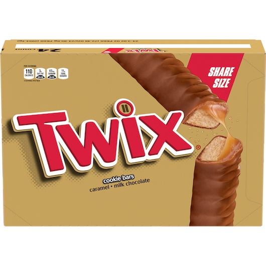 Twix进口代理批发 Twix 焦糖特大号糖果棒，3.02 盎司，每箱 6 块