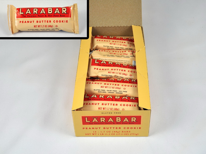 Larabar进口代理批发 Larabar 非转基因乳制品纯素不含麸质不含大豆犹太洁食花生酱饼干棒，27.2 盎司，每箱 4 块