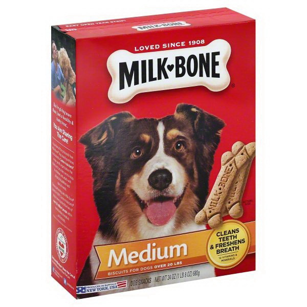 Milk Bone进口代理批发 奶骨奶骨狗零食原味饼干，中号，24 盎司，每箱 12 块