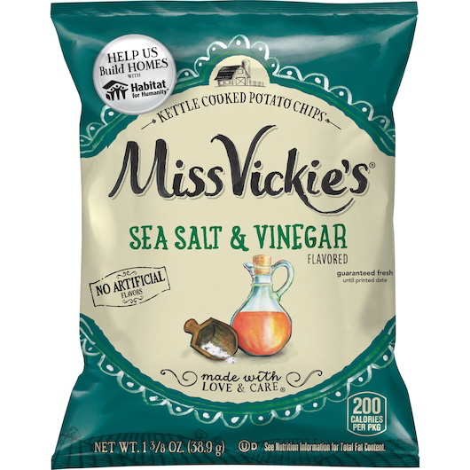 酷牌库|商品详情-Miss Vickie's进口代理批发 Miss Vickie's Chips 水壶煮海盐醋，1.375 盎司，每箱 64 颗