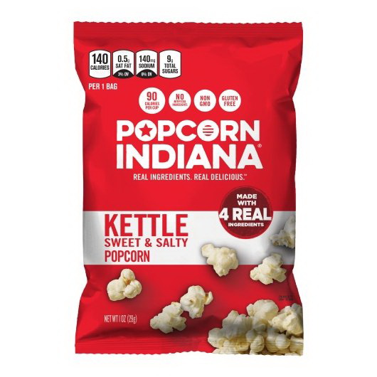 Popcorn  Indiana进口代理批发 爆米花印第安纳甜咸水壶玉米，1 盎司，每箱 48 粒