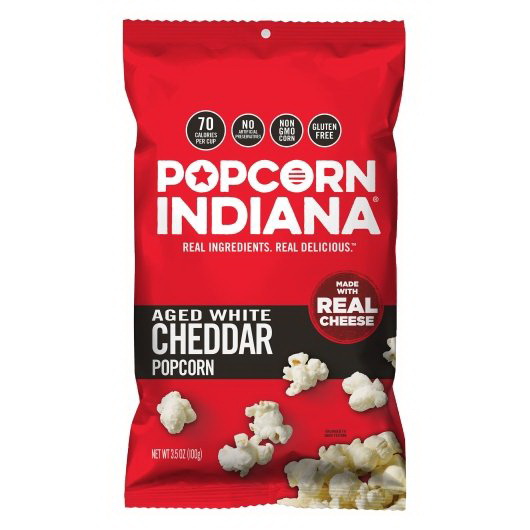 酷牌库|商品详情-Popcorn, Indiana进口代理批发 爆米花印第安纳白切达干酪，3.5 盎司，每箱 6 颗