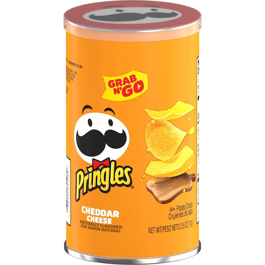 Pringles进口代理批发 Pringles Grab & Go 切达奶酪薯片，2.5 盎司，每箱 12 块