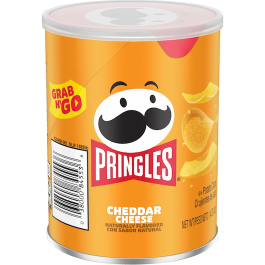 Pringles进口代理批发 Pringles 切达奶酪薯片，1.4 盎司，每箱 12 粒