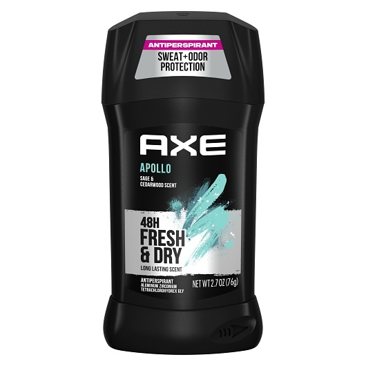 Axe进口代理批发 Axe 隐形固体阿波罗除臭剂，2.7 液量盎司，每箱 2 件