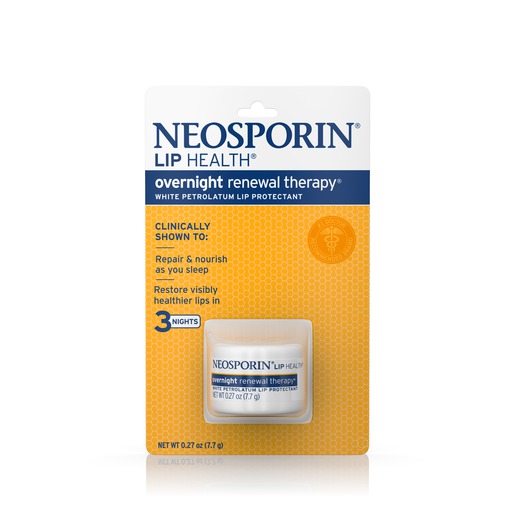 Neosporin进口代理批发 Neosporin Lip Health 夜间更新疗法白色凡士林唇部保护剂，0.27 盎司，每盒 6 件，每箱 6 件