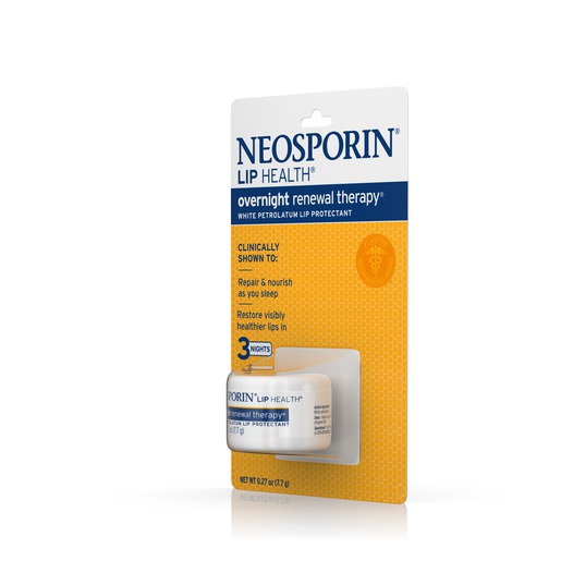 酷牌库|商品详情-Neosporin进口代理批发 Neosporin Lip Health 夜间更新疗法白色凡士林唇部保护剂，0.27 盎司，每盒 6 件，每箱 6 件