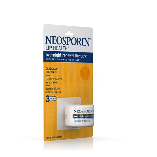 酷牌库|商品详情-Neosporin进口代理批发 Neosporin Lip Health 夜间更新疗法白色凡士林唇部保护剂，0.27 盎司，每盒 6 件，每箱 6 件