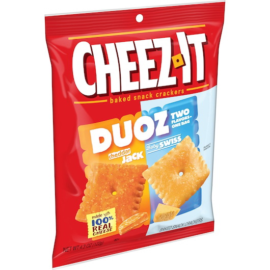 酷牌库|商品详情-Cheez-It进口代理批发 Cheez-It Duoz 切达干酪和小瑞士饼干，4.3 盎司，每箱 6 块