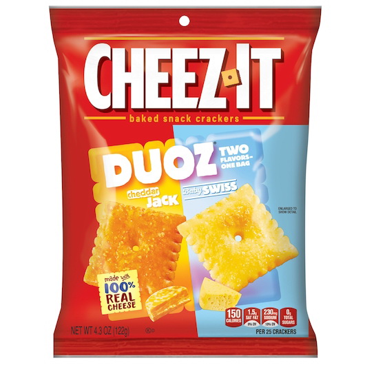 Cheez-It进口代理批发 Cheez-It Duoz 切达干酪和小瑞士饼干，4.3 盎司，每箱 6 块