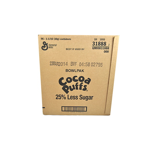 酷牌库|商品详情-Cocoa Puffs进口代理批发 可可泡芙谷物碗装，1.06 盎司，每箱 96 粒