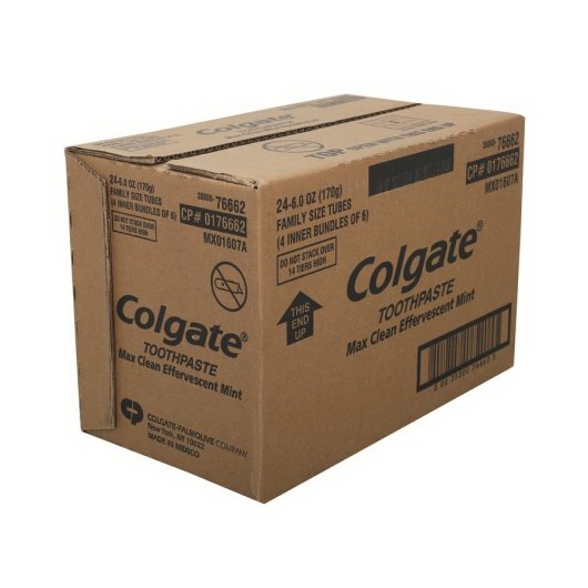 酷牌库|商品详情-Colgate进口代理批发 高露洁 Max Clean 美白智能泡沫薄荷泡腾牙膏，6 盎司，每箱 4 支