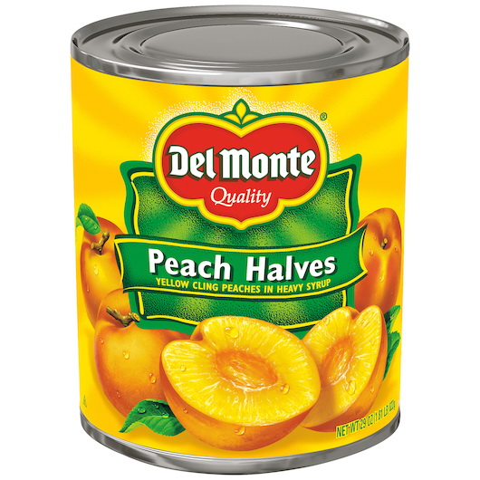 Del Monte进口代理批发 Del Monte 重糖浆黄色保鲜半桃味，29 盎司，每箱 6 个