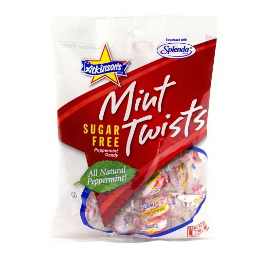 Mint Twists进口代理批发 Mint Twists Candy Mini Twists 钉袋，无糖，3.75 盎司，每箱 12 颗