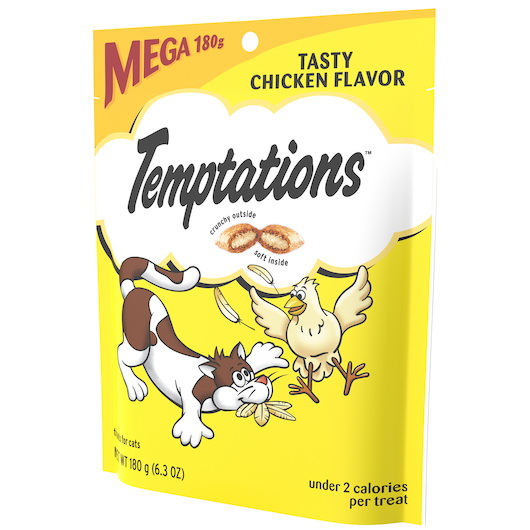 酷牌库|商品详情-Whiskas进口代理批发 Whiskas Temptations 美味鸡肉味大袋，6.3 盎司，每箱 10 件