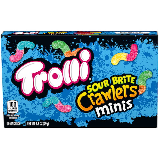 Trolli进口代理批发 Trolli Sour Theater Box Brite Crawlers，3.5 盎司，每箱 12 个