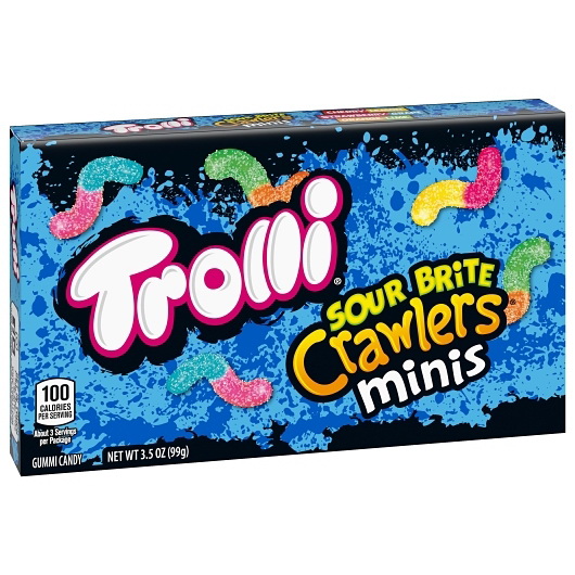 酷牌库|商品详情-Trolli进口代理批发 Trolli Sour Theater Box Brite Crawlers，3.5 盎司，每箱 12 个