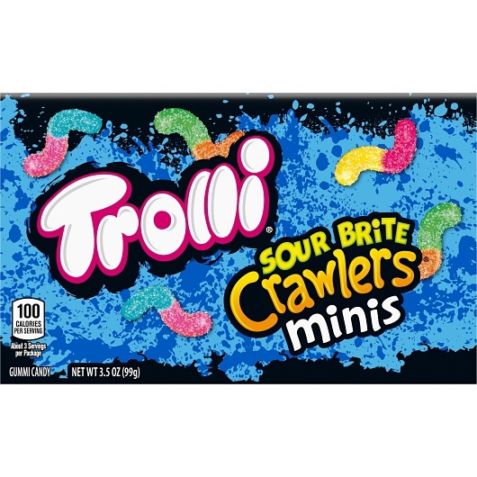 酷牌库|商品详情-Trolli进口代理批发 Trolli Sour Theater Box Brite Crawlers，3.5 盎司，每箱 12 个