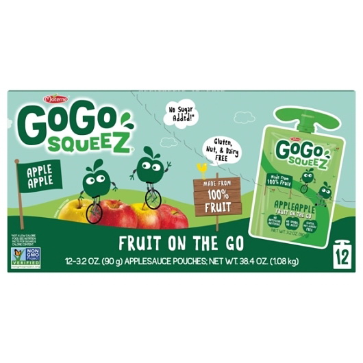 Gogo Squeez进口代理批发 Gogo Squeez Apple 苹果，每个 12 个，每箱 6 个