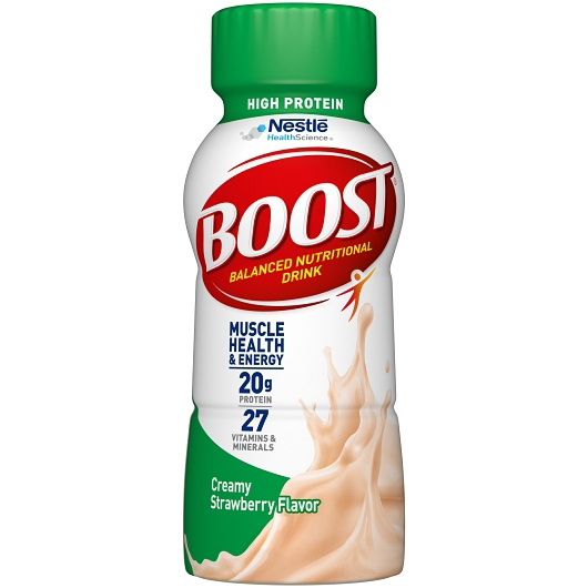 Boost进口代理批发 Boost 高蛋白草莓多件装，8 液量盎司，每箱 4 件