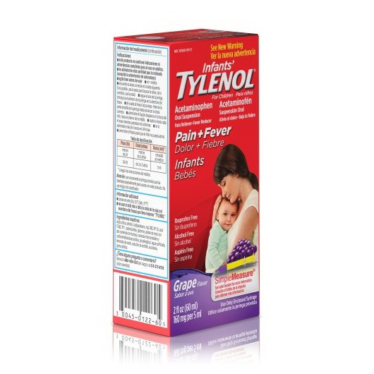 酷牌库|商品详情-Tylenol Infants进口代理批发 Tylenol Infants 婴儿泰诺混悬液葡萄，2 液量盎司，每箱 6 粒