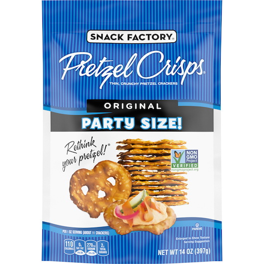 酷牌库|商品详情-Pretzel Crisps进口代理批发 Snack Factory 原味椒盐卷饼薯片，14 盎司，每箱 12 片