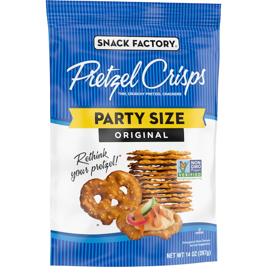 酷牌库|商品详情-Pretzel Crisps进口代理批发 Snack Factory 原味椒盐卷饼薯片，14 盎司，每箱 12 片