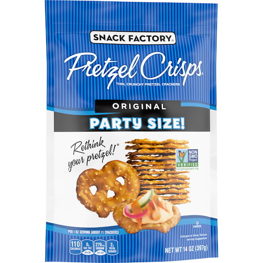 酷牌库|商品详情-Pretzel Crisps进口代理批发 Snack Factory 原味椒盐卷饼薯片，14 盎司，每箱 12 片