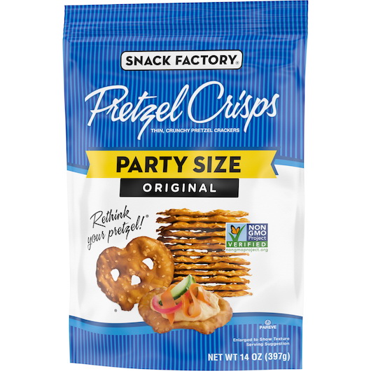 酷牌库|商品详情-Pretzel Crisps进口代理批发 Snack Factory 原味椒盐卷饼薯片，14 盎司，每箱 12 片