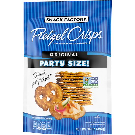 酷牌库|商品详情-Pretzel Crisps进口代理批发 Snack Factory 原味椒盐卷饼薯片，14 盎司，每箱 12 片