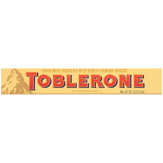 Toblerone进口代理批发 Toblerone 糖果巧克力棒牛奶巧克力，3.52 盎司，每箱 4 块