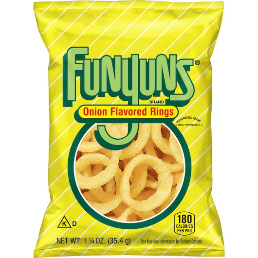 Funyuns进口代理批发 Funyuns 零食常规 Funyun，1.25 盎司，每箱 64 粒