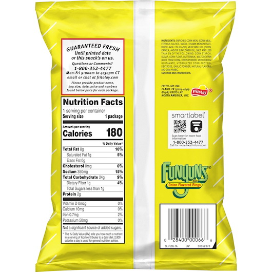 酷牌库|商品详情-Funyuns进口代理批发 Funyuns 零食常规 Funyun，1.25 盎司，每箱 64 粒