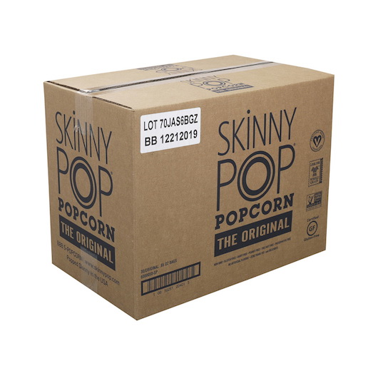 酷牌库|商品详情-Skinnypop Popcorn进口代理批发 Skinnypop 爆米花 100 卡路里原味袋装，0.65 盎司，每箱 30 颗