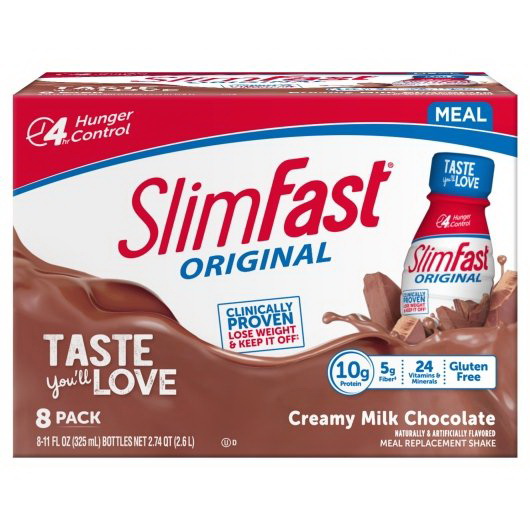 Slimfast进口代理批发 Slimfast 即饮原味奶油牛奶巧克力奶昔，11 液量盎司，每箱 3 件