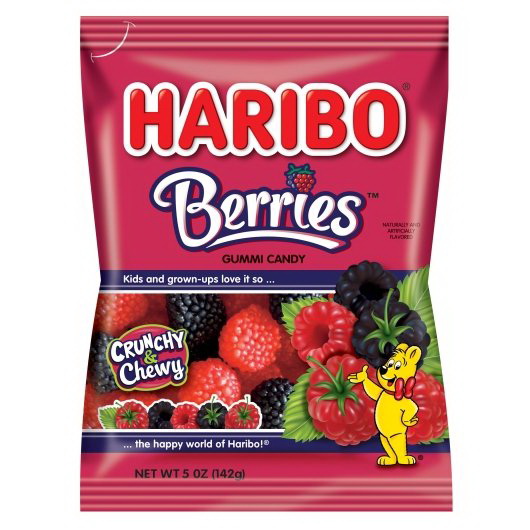 Haribo进口代理批发 Haribo Confectionery 浆果软糖，5 盎司，每箱 12 颗