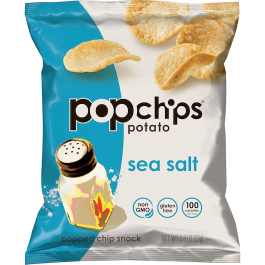 Popchips进口代理批发 Popchips 海盐片，0.8 盎司，每箱 24 片