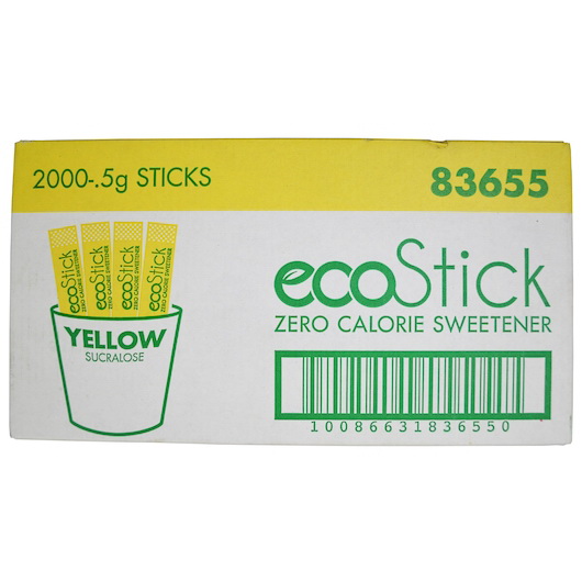 酷牌库|商品详情-Ecostick进口代理批发 Ecostick 三氯蔗糖甜糖，黄色棒，0.5 克，每箱 2000 粒