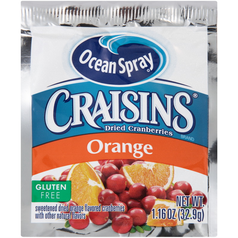 Craisins进口代理批发 Craisins 蔓越莓干橙味，1.16 盎司，每箱 200 个