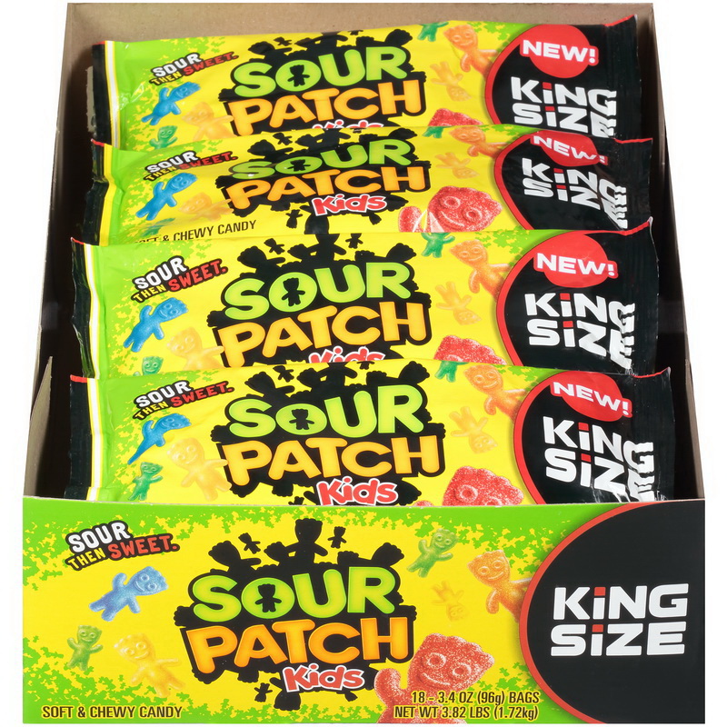 酷牌库|商品详情-Sour Patch进口代理批发 Sour Patch 儿童无脂软糖，3.4 盎司，每盒 18 颗，每箱 8 颗