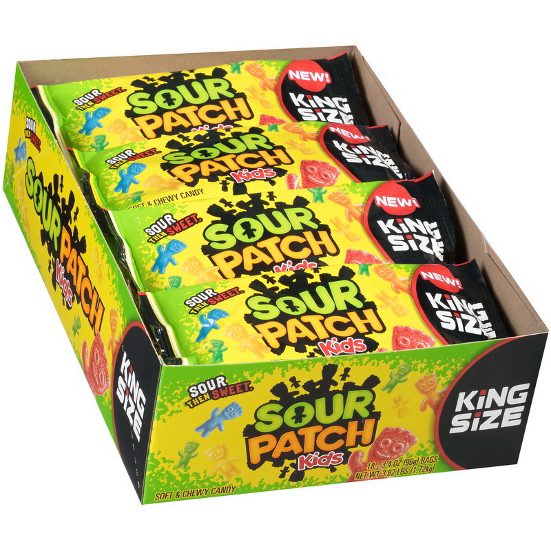 酷牌库|商品详情-Sour Patch进口代理批发 Sour Patch 儿童无脂软糖，3.4 盎司，每盒 18 颗，每箱 8 颗