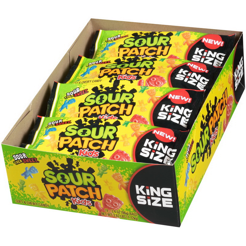 酷牌库|商品详情-Sour Patch进口代理批发 Sour Patch 儿童无脂软糖，3.4 盎司，每盒 18 颗，每箱 8 颗