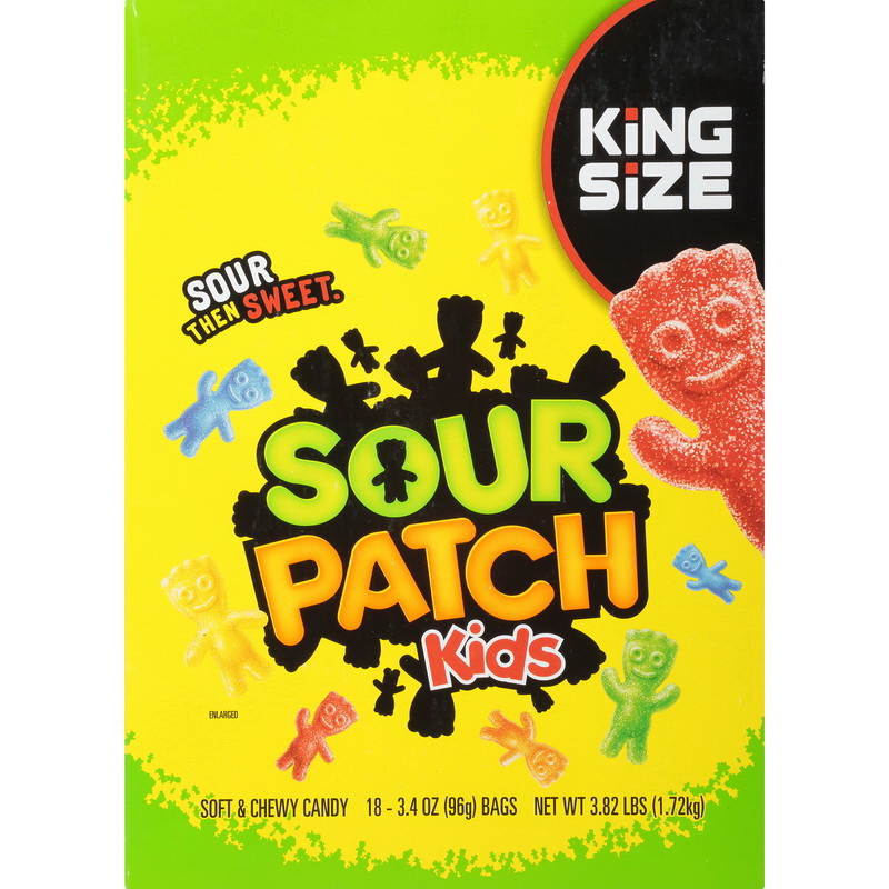 酷牌库|商品详情-Sour Patch进口代理批发 Sour Patch 儿童无脂软糖，3.4 盎司，每盒 18 颗，每箱 8 颗